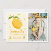 Invitation Citrus Citrus Citron 1er Anniversaire Photo (Devant)