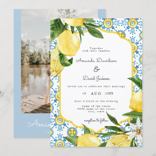 Invitation Citrus Citrus Citron jaune Mariage moderne italien