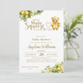 Invitation Citrus Citrus Été Baby shower neutre pour les homm (Debout devant)