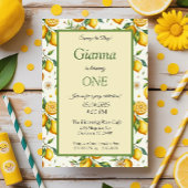 Invitation Citrus Citrus Jaune Juicy Frame Élégant Anniversai