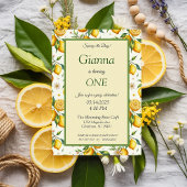 Invitation Citrus Citrus Jaune Juicy Frame Élégant Anniversai