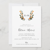 Invitation Citrus Crest Monogramme Partie d'engagement (Devant)