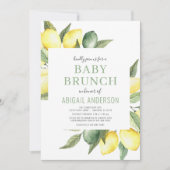 Invitation Citrus d'aquarelle de citron Brunch pour bébé mode (Devant)