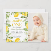 Invitation Citrus de citron floral 1er anniversaire Photo (Devant)