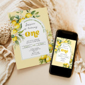 Invitation Citrus de citron Méditerranée 1er anniversaire