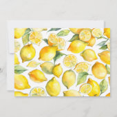Invitation Citrus de Fruit de Citron jaune 1er anniversaire P (Dos)
