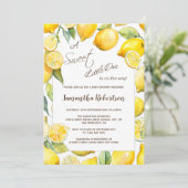 Invitation Citrus de Fruits de Citron Baby shower d'été (Debout devant)