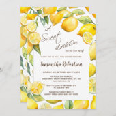 Invitation Citrus de Fruits de Citron Baby shower d'été (Devant / Derrière)