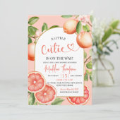 Invitation Citrus de pamplemousse Thème Baby shower de fruits (Debout devant)