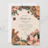 Invitation Citrus de Poinséttia festive (Devant)