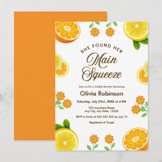 Invitation Citrus Elle a Trouvé Sa Fête de Fiançailles de Dou