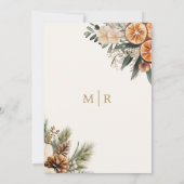 Invitation Citrus et cannelle d'hiver Mariage de Noël (Dos)