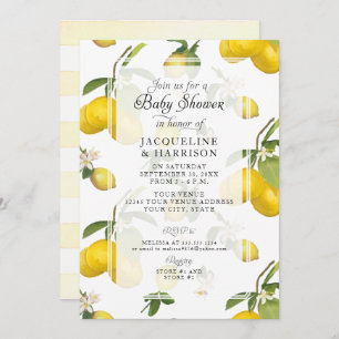 Invitation Citrus floral citron Baby shower de verdure