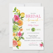 Invitation Citrus Floral Rose Orange Bridal Brunch Douche (Devant)