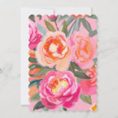 Invitation Citrus floral vert brillant Orange douche nuptiale (Dos)