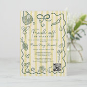 Invitation Citrus Fresh Off the Market Hand Drawn QR Bridal (Debout devant)