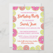 Invitation Citrus Fruit Citron Lime Orange Grappe (Devant)