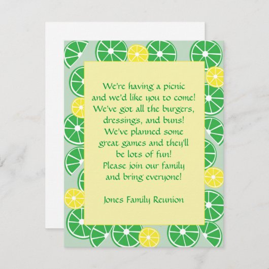 Invitation Citrus Fun (Devant / Derrière)