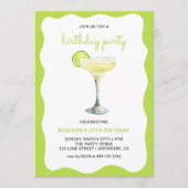Invitation Citrus Green Chic Wavy Summer Cocktail Birthday (Devant)