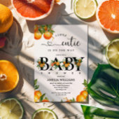 Invitation Citrus Green Elégant Baby shower orange