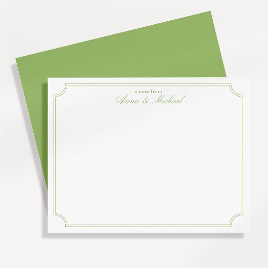 Invitation Citrus Green Elegant Minimalist Wedding Note Card