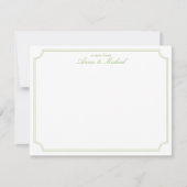 Invitation Citrus Green Elegant Minimalist Wedding Note Card (Devant)