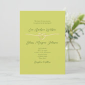 Invitation Citrus Green Photo QR Code Wedding (Debout devant)