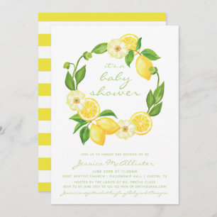 Invitation Citrus jaune Baby shower Unisex