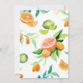 Invitation Citrus Kumquat Lemons Orange Typographie Leaf (Dos)