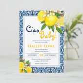 Invitation Citrus Lemon Amalfi Coast Ciao Baby shower (Debout devant)