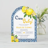 Invitation Citrus Lemon Baby shower de la côte amalfitaine (Debout devant)