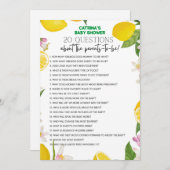 Invitation Citrus Lemon Baby shower - Nom modifiable, 5x7 (Devant / Derrière)
