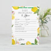 Invitation Citrus Lemon Baby shower - Nom modifiable, 5x7 (Debout devant)
