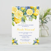 Invitation Citrus Lemon Fête des mariées méditerranéenne (Debout devant)