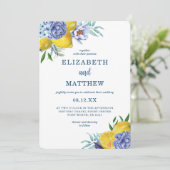 Invitation Citrus Lemon Floral Mariage (Debout devant)