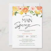 Invitation Citrus Lemon Orange Fête des mariées Florale (Devant)