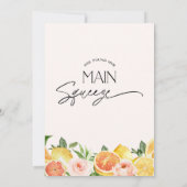 Invitation Citrus Lemon Orange Fête des mariées Florale (Dos)