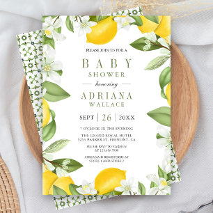 Invitation Citrus Lemon Orchard Baby shower d'été botanique