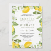 Invitation Citrus Lemon Orchard Photo Collage QR Code Mariage (Devant)