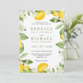 Invitation Citrus Lemon Orchard Photo Collage QR Code Mariage (Debout devant)