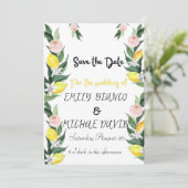 Invitation Citrus Lemon Wedding Yellow Lemon  (Debout devant)