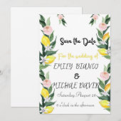 Invitation Citrus Lemon Wedding Yellow Lemon  (Devant / Derrière)