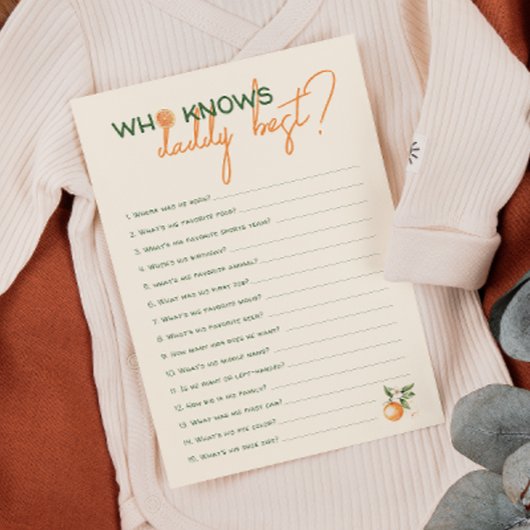 Invitation Citrus Little Cutie Qui Connaît Papa Meilleure Car