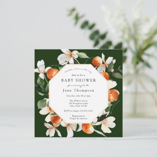 Invitation Citrus & Magnolia Baby Shower (Debout devant)