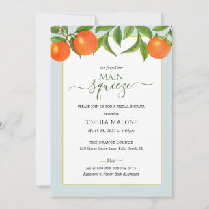 Invitation Citrus Main presser Douche nuptiale