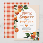 Invitation Citrus Orange Baby shower Été Tropical Floral (Devant / Derrière)
