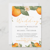 Invitation Citrus Orange Botanique Mariage moderne (Devant)