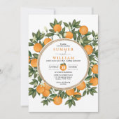 Invitation Citrus Orange Botanique Tangerine Mariage de verdu (Devant)