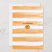 Invitation Citrus Orange Botanique Tangerine Mariage de verdu (Dos)