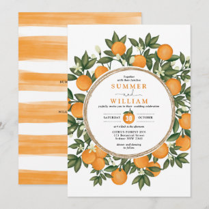 Invitation Citrus Orange Botanique Tangerine Mariage de verdu